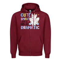 Burgundy cute smart and a little bit dramatic Zipper Hoodie - MaliasSmallBusiness