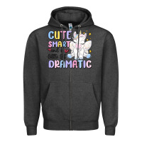 Charcoal Heather cute smart and a little bit dramatic Zipper Hoodie - MaliasSmallBusiness