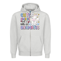 Dove Grey cute smart and a little bit dramatic Zipper Hoodie - MaliasSmallBusiness