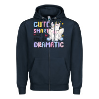 Navy cute smart and a little bit dramatic Zipper Hoodie - MaliasSmallBusiness