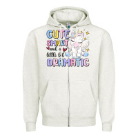 Oatmeal Heather cute smart and a little bit dramatic Zipper Hoodie - MaliasSmallBusiness