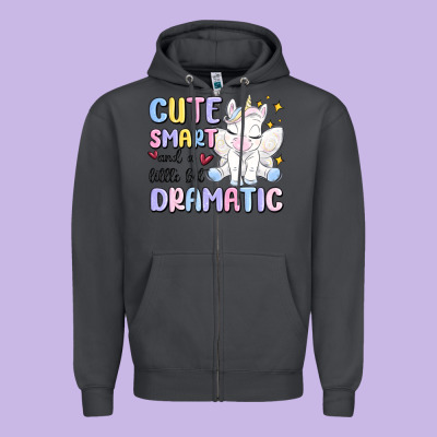 Cute Smart And A Little Bit Dramatic Zipper Hoodie Designed By Maliassmallbusiness