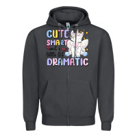 Smoke cute smart and a little bit dramatic Zipper Hoodie - MaliasSmallBusiness