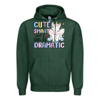 Sports Green cute smart and a little bit dramatic Zipper Hoodie - MaliasSmallBusiness