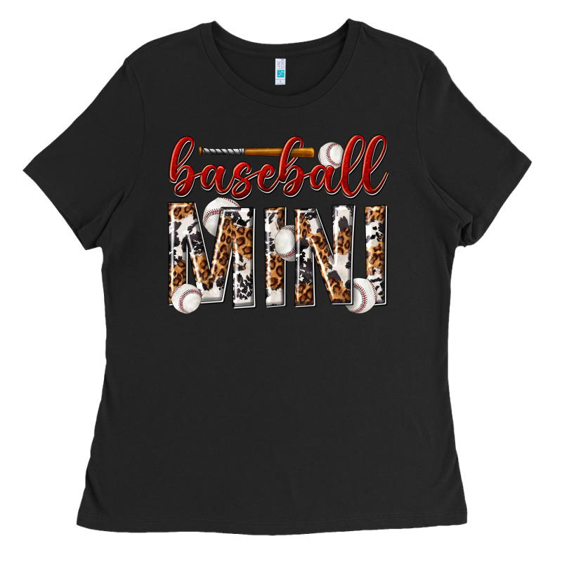 Baseball Mini With Leopard Ladies Tee by texasbilliewilder | Teevron