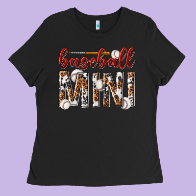 Ladies Tee baseball mini with leopard