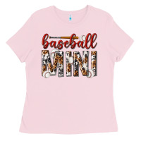 Bubblegum Pink baseball mini with leopard Ladies Tee - texasbilliewilder