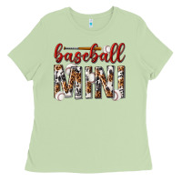 Matcha baseball mini with leopard Ladies Tee - texasbilliewilder