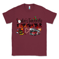 Burgundy Santa's Favorite Firefighter Classic Tee - LillyAllenDesigns