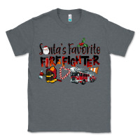 Charcoal Heather Santa's Favorite Firefighter Classic Tee - LillyAllenDesigns
