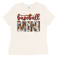 Bone baseball mini with leopard Ladies Tee - texasbilliewilder