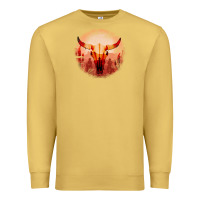 Antique Gold Western Cowboy Sunset Bull Skull Premium Sweatshirt - Bettercallsaul