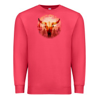 Cardinal Western Cowboy Sunset Bull Skull Premium Sweatshirt - Bettercallsaul