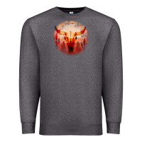 Charcoal Heather Western Cowboy Sunset Bull Skull Premium Sweatshirt - Bettercallsaul