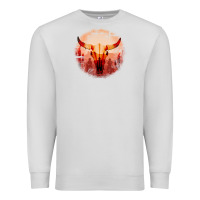 Dove Grey Western Cowboy Sunset Bull Skull Premium Sweatshirt - Bettercallsaul