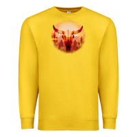 Lemon Western Cowboy Sunset Bull Skull Premium Sweatshirt - Bettercallsaul