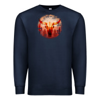 Navy Western Cowboy Sunset Bull Skull Premium Sweatshirt - Bettercallsaul