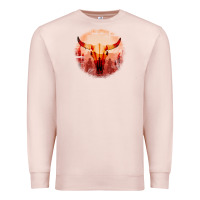 Pale Pink Western Cowboy Sunset Bull Skull Premium Sweatshirt - Bettercallsaul