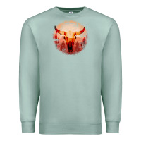 Seafoam Western Cowboy Sunset Bull Skull Premium Sweatshirt - Bettercallsaul