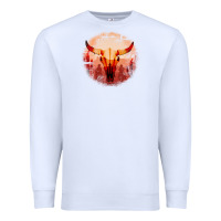 White Western Cowboy Sunset Bull Skull Premium Sweatshirt - Bettercallsaul
