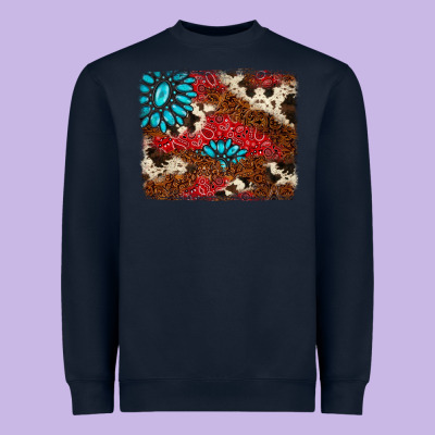 Gemstone Cowhide Background Heavyweight Sweatshirt Designed By Adodesignshop