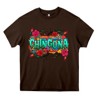 Chocolate Brown chingona Heavy Core Tee - texasbilliewilder