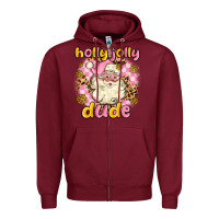 Burgundy holly jolly dude Zipper Hoodie - MaliasSmallBusiness