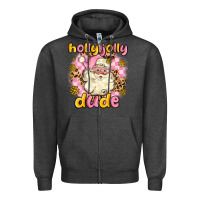 Charcoal Heather holly jolly dude Zipper Hoodie - MaliasSmallBusiness