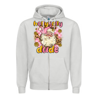 Dove Grey holly jolly dude Zipper Hoodie - MaliasSmallBusiness