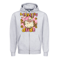 Heather Grey holly jolly dude Zipper Hoodie - MaliasSmallBusiness