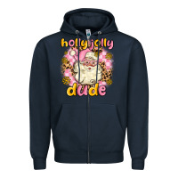 Navy holly jolly dude Zipper Hoodie - MaliasSmallBusiness
