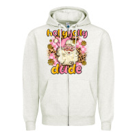 Oatmeal Heather holly jolly dude Zipper Hoodie - MaliasSmallBusiness
