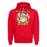 Red holly jolly dude Zipper Hoodie - MaliasSmallBusiness