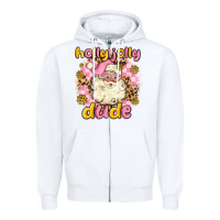 White holly jolly dude Zipper Hoodie - MaliasSmallBusiness