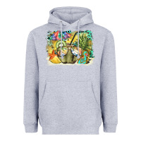 Heather Grey coconut with fruits  background Heavyweight Hoodie - BarkalooDesign