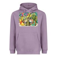 Lavender coconut with fruits  background Heavyweight Hoodie - BarkalooDesign