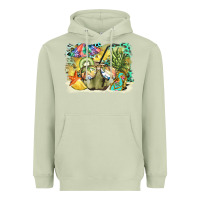 Matcha coconut with fruits  background Heavyweight Hoodie - BarkalooDesign