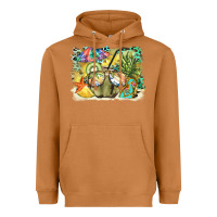 Meerkat coconut with fruits  background Heavyweight Hoodie - BarkalooDesign