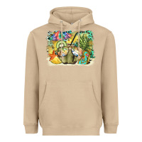 Mushroom coconut with fruits  background Heavyweight Hoodie - BarkalooDesign