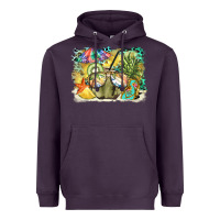 Plum coconut with fruits  background Heavyweight Hoodie - BarkalooDesign