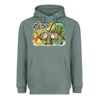 Sage coconut with fruits  background Heavyweight Hoodie - BarkalooDesign