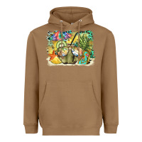 Toasted Coconut coconut with fruits  background Heavyweight Hoodie - BarkalooDesign