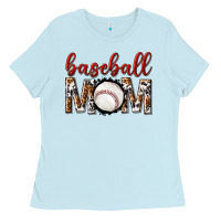 Baby Blue baseball mom Ladies Tee - texasbilliewilder