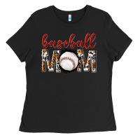 Black baseball mom Ladies Tee - texasbilliewilder