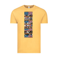 Vintage Mustard usa flag and western patterns  penwraps Vintage Tee - Artiststas