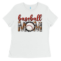 White baseball mom Ladies Tee - texasbilliewilder