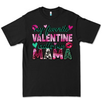 Black my favorite valentine calls me mama Premium Tee - Zillion Design Studio