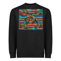 Black bucking bronco serape turquoise Heavyweight Sweatshirt - Artiststas