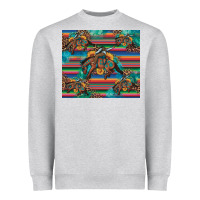Heather Grey bucking bronco serape turquoise Heavyweight Sweatshirt - Artiststas
