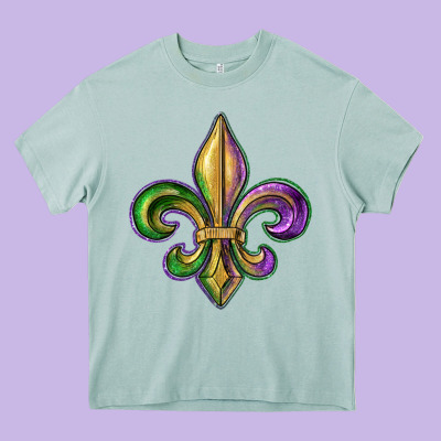 Fleur De Lis Heavy Core Tee Designed By Ranaportraitstore